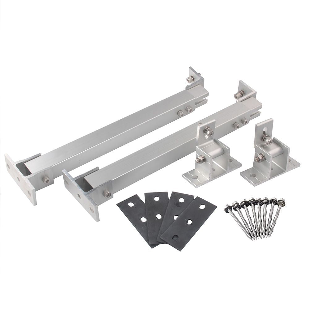 Kit complet de fixation mural ou pour toit plat orientable de 10° à 60° pour un panneau solaire