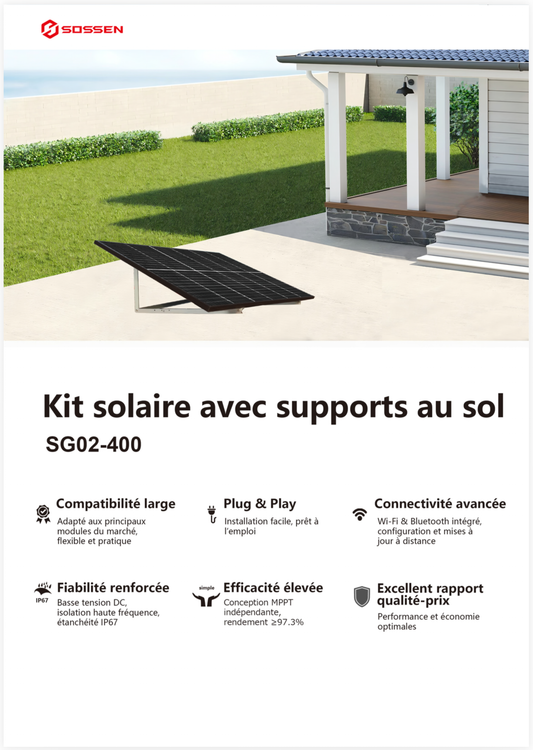 Kit plug & play 400Wc • Panneau rigide et support