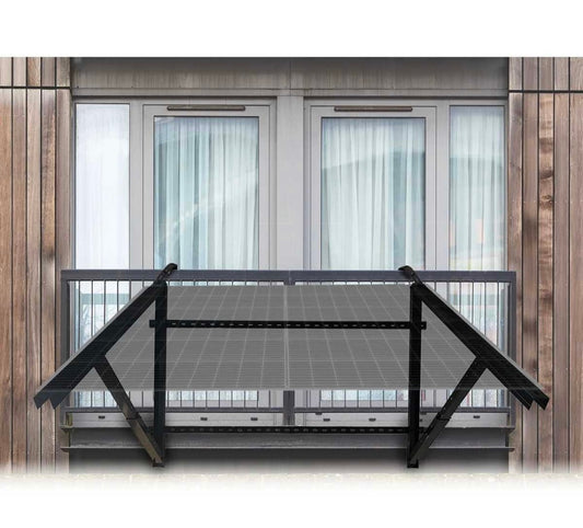 Kit complet de fixation en façade et/ou balcon orientable de 30° à 50° pour un panneau solaire