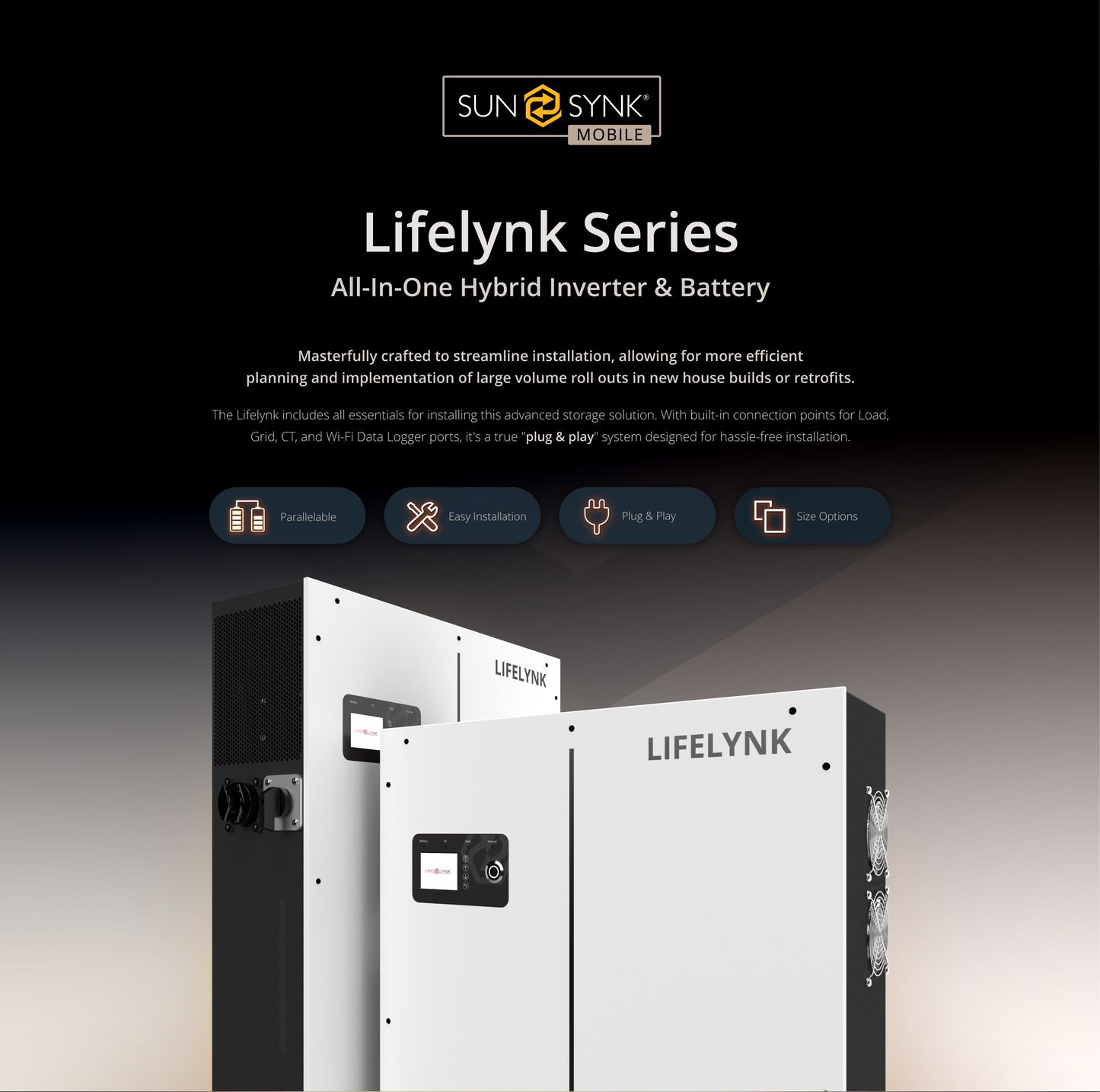 LIFELYNK SUNSYNK • MODEL X • 5,5 kW Basse Tension - Monophasé